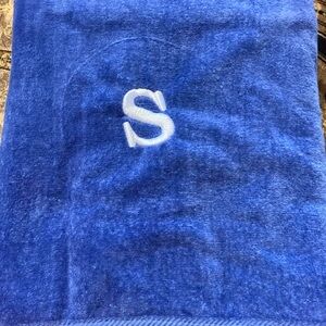 Blue Monogrammed Towel with 'S'